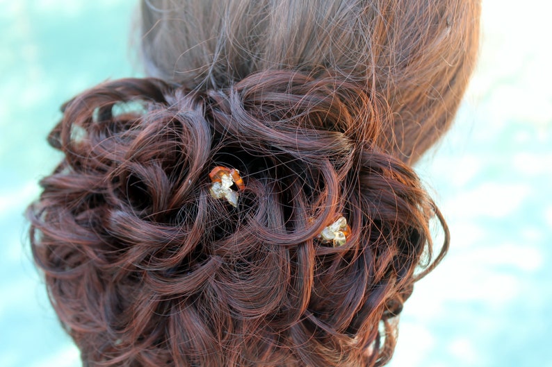 Gift for Teens Girls Women Carnelian Pins Peridot Stone Beads Baby Pins Autum Set of Pins Gem Hair Jewelry Amber Bobby Pins