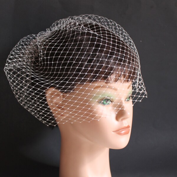 French Birdcage Bridal Veil Netting – 20" Long X 9" Wide – White Blusher Veil, Unbranded
