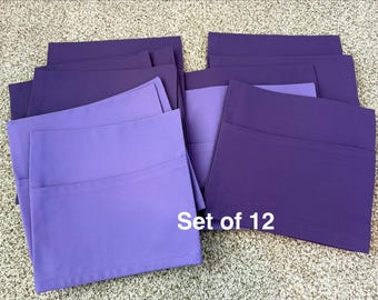 Classroom Chair Pocket Set of 12– Student Seat Sacks – School Chair Organizer – Durable Canvas Storage for Elementary Classroom