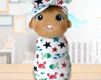 First Doll, First Baby doll, Swaddle doll, Big sister gift, toddler birthday gift, Soft cloth Doll, Alzheimer’s gift, handmade doll for baby