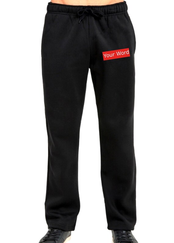 Supreme Inspired Custom Word Men's SWEAT PANTS Supreme Box Etsy