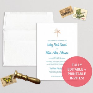 Palm Springs Invitation Card Template | Download printable wedding invitation Card