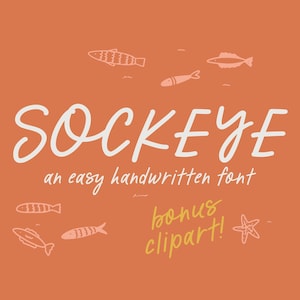 Fonte manuscrita Sockeye, fonte para convite de casamento, fonte caprichosa com letras à mão