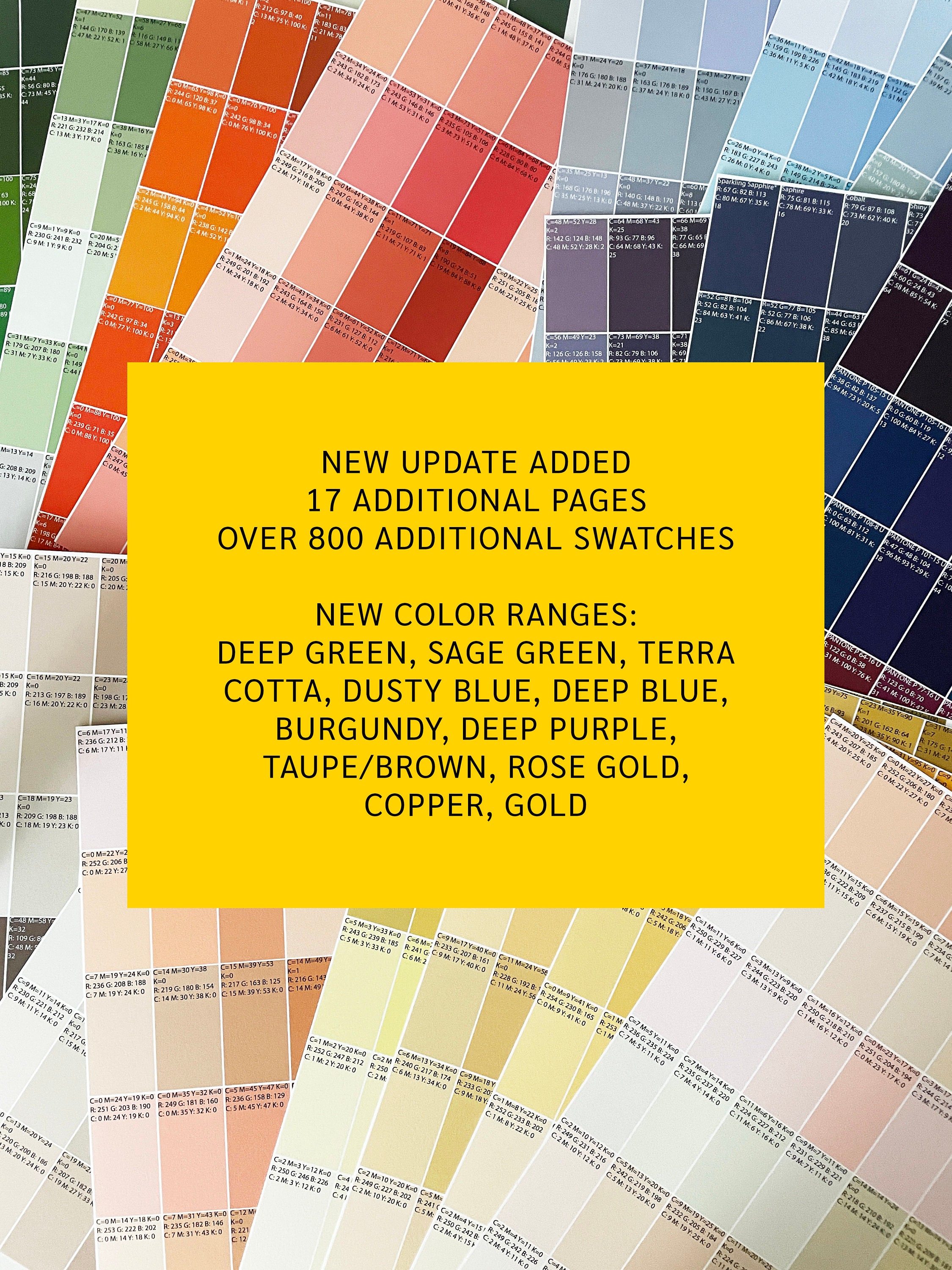 Printable CMYK Color Chart Palette With RGB Values (PDF Download) - Etsy
