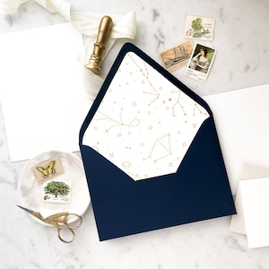 Zodiac Envelope Liners with stars and moons for celestial wedding - SET OF 25, Printed envelope liners for wedding invitations