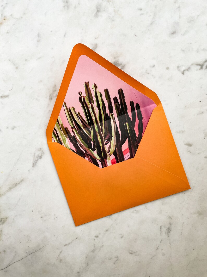 Digital Pink Cactus Palm Springs Envelope Liner Template, Wedding Invitation Digital Download, DIY Envelope Liner image 8