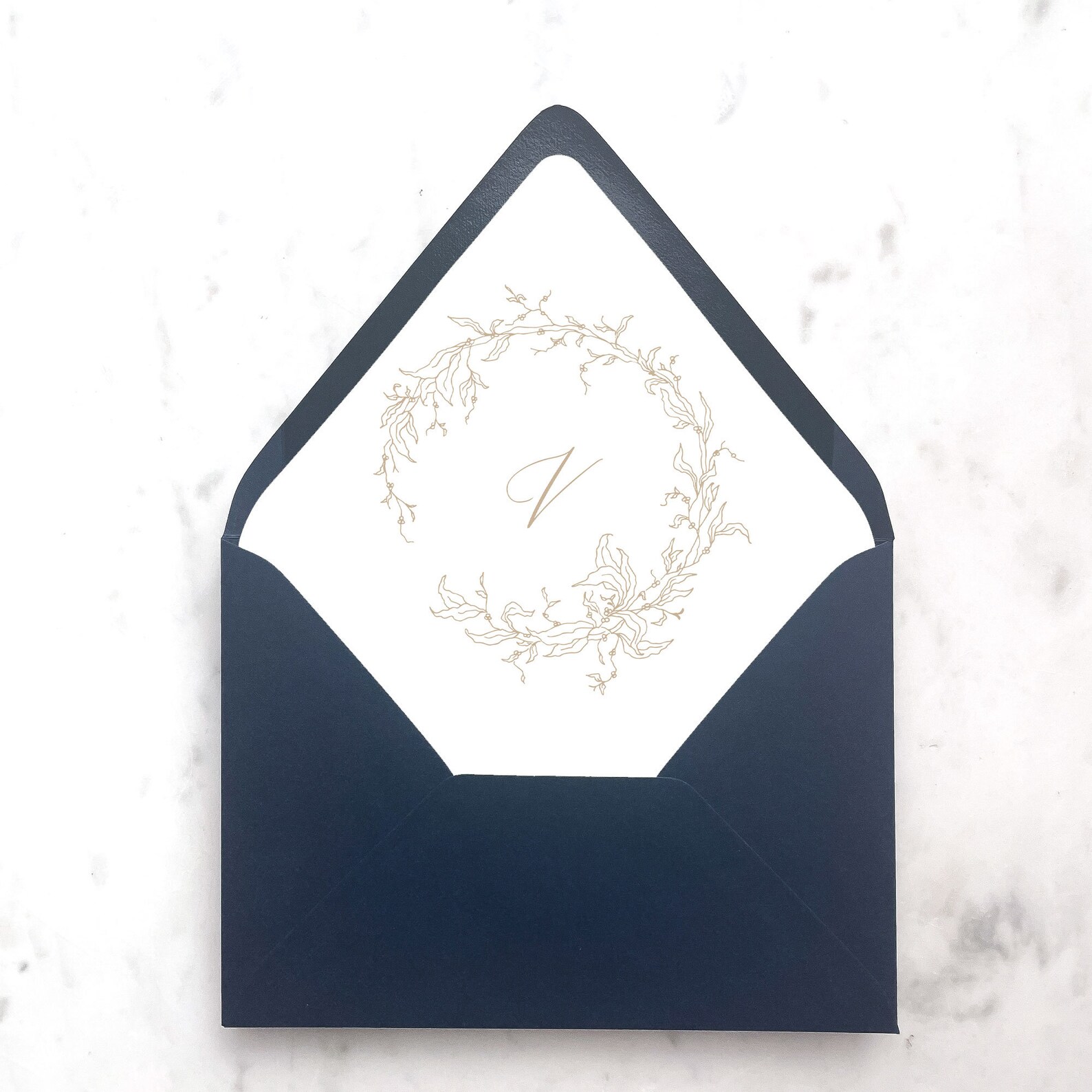 Monogram Envelope Liner With Calligraphy Initial for Your Wedding ...