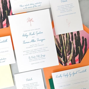 Palm Springs Wedding Invitation Set | Desert Wedding Invites | Cactus Wedding Invitation Set