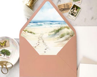 Beach Dunes Envelope Liner Template: A7 Euro Flap (Digital Download)