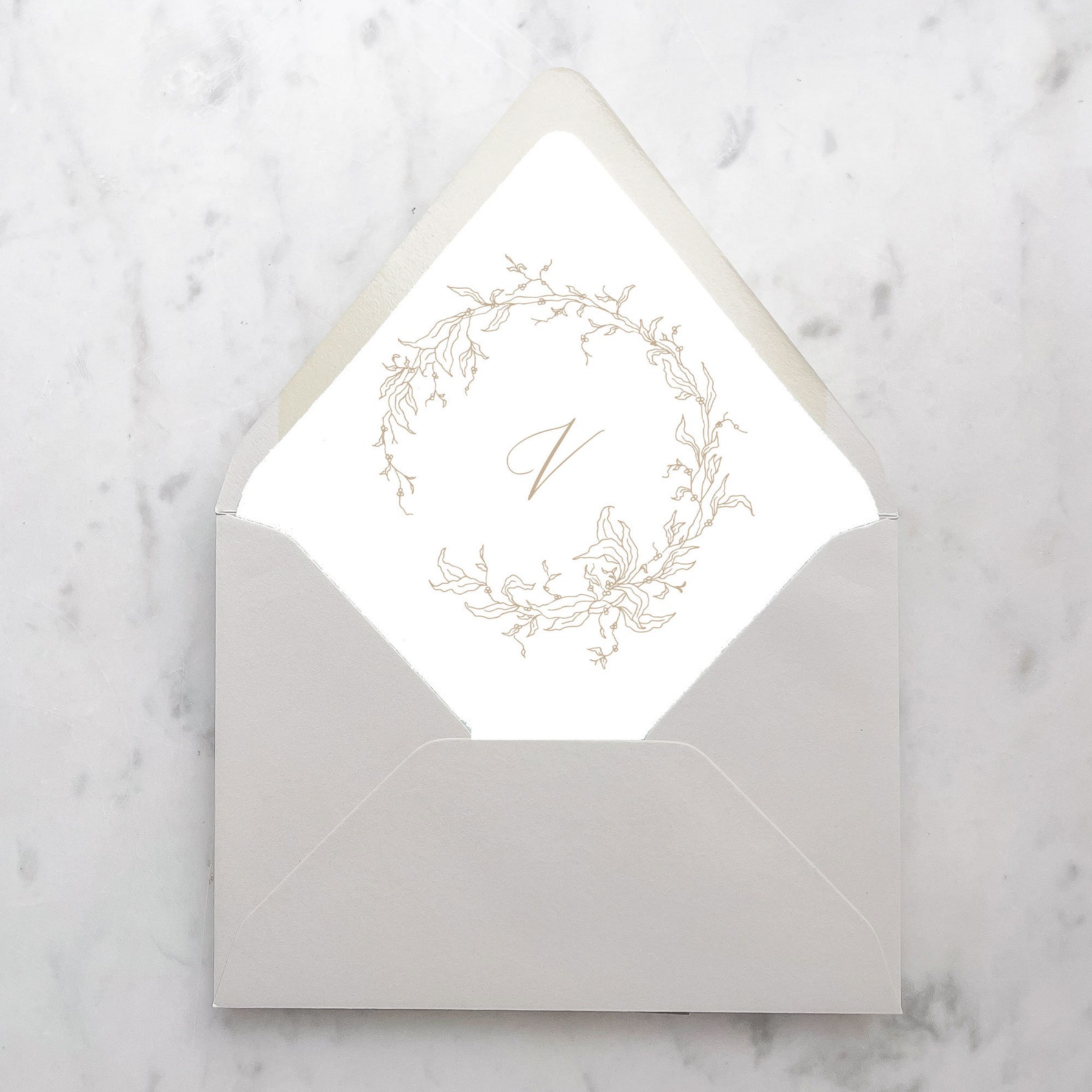 Monogram Envelope Liner With Calligraphy Initial for Your Wedding ...