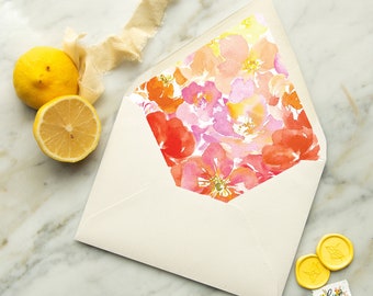 Ombre Floral Umschlag Liner Template: A7 Euro Flap (Digitaler Download)