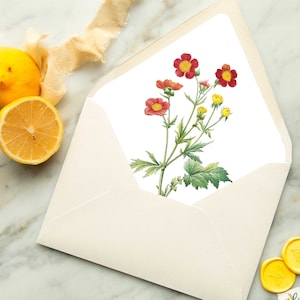 Pink Flowers DIGITAL Envelope Liner Template | Wedding Invitation Digital Download | DIY Envelope Liner Wedding Template