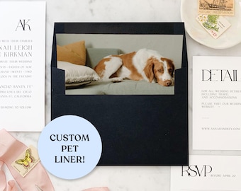 Custom Pet Photo Envelope Liner Square | Printed Envelope Liners for Letters, Invitations and More!