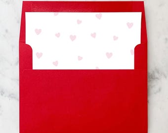 Small Pink Hearts Pattern - SET OF 25 Printed Envelope Liners for Invitations