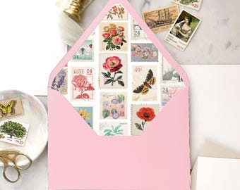 Vintage Botanical Envelope Liner - SET OF 25, Printed Envelope Liners for Wedding Invitations
