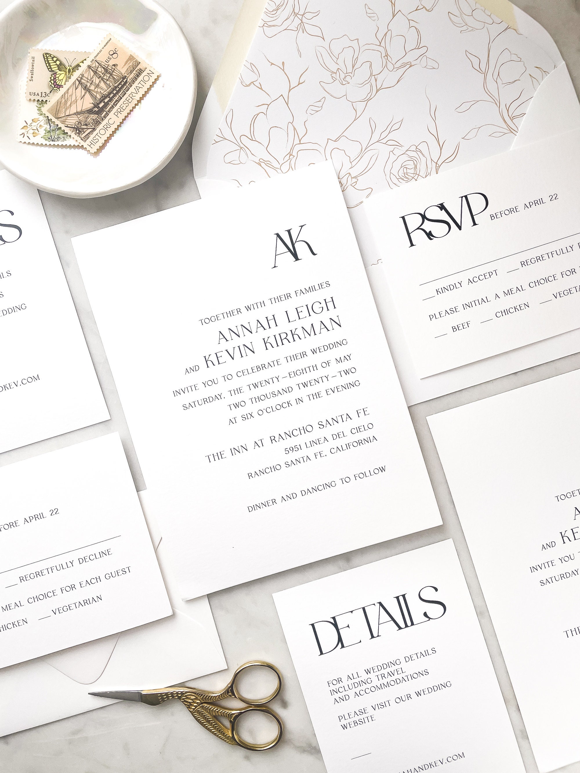 Modern Minimal Monogram Invitation Suite Wedding Invites