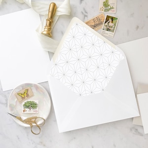 Simple Modern Envelope Liner for a modern wedding with timeless elegance and sophistication - SET OF 15, Printed envelope liners for invites