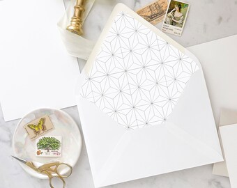 Simple Modern Envelope Liner for a modern wedding with timeless elegance and sophistication - SET OF 15, Printed envelope liners for invites