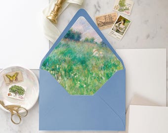 Renoir's Meadow Scene - SET OF 25 Envelope Liners for Wedding Invitations