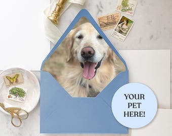Custom Pet Photo Envelope Liners - Euro Flap, Set of 25