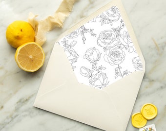 Schwarze Rosen Umschlag Vorlage: Hochzeitseinladung DIY (Digitaler Download)