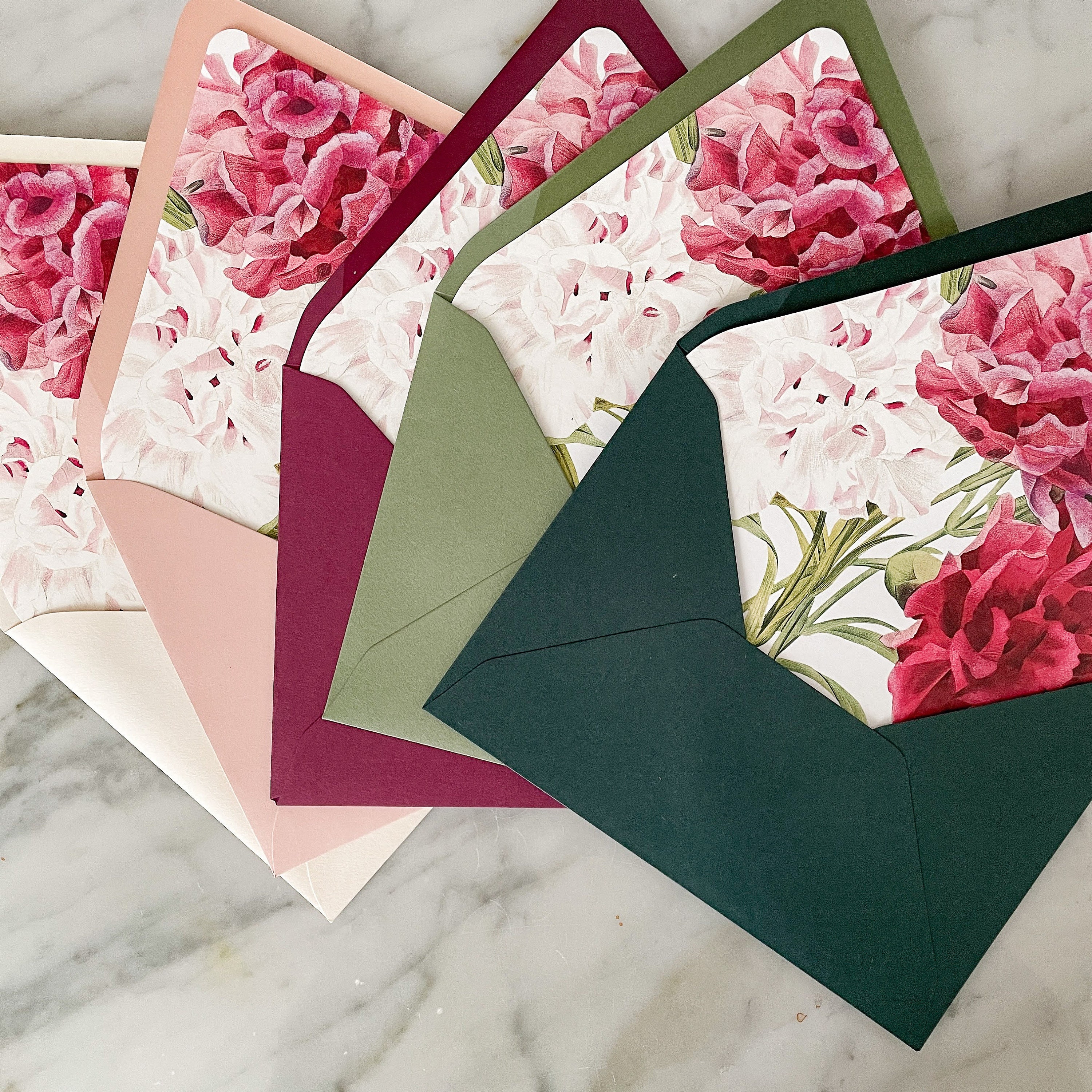 Pink Flower Bouquet Wedding Envelope Liners - Set of 25 - Etsy