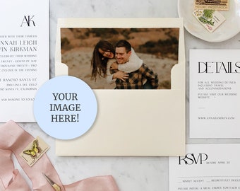 Custom Photo Envelope Liner Square, Printed Envelope liners for wedding invitations, Save the Dates, and Thank you cards