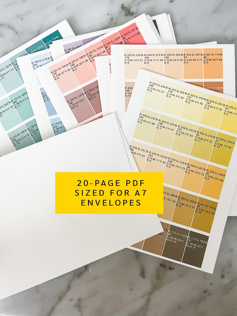 Druckbare CMYK Farbkarte Palette mit RGB Werten (PDF Download) Bild 8