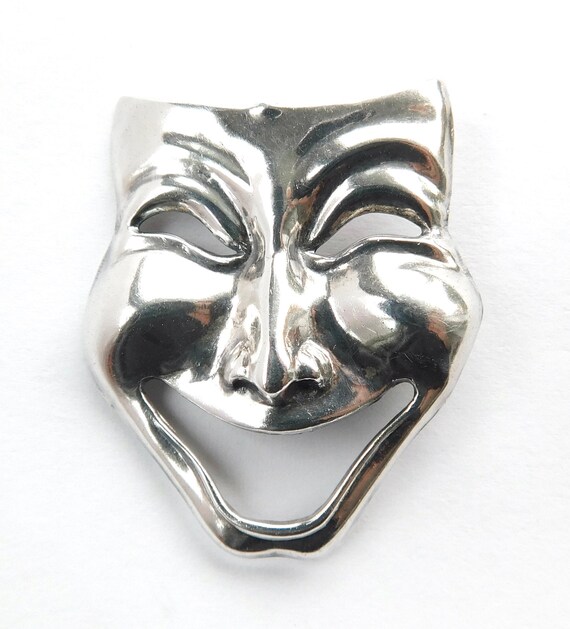 Beau Sterling Pin - Comedy Theater Mask - Thalia … - image 2