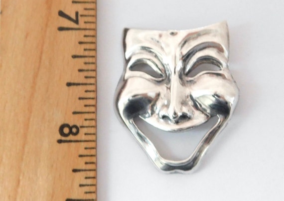 Beau Sterling Pin - Comedy Theater Mask - Thalia … - image 1