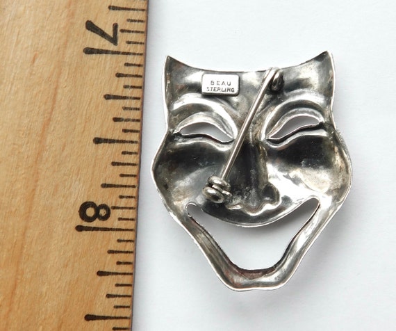 Beau Sterling Pin - Comedy Theater Mask - Thalia … - image 5