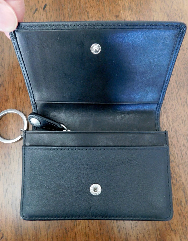 black coach wallet with silver hardware