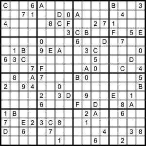 Hexadoku| Sudoku 16x16| 16x16 Sudoku| Sudoku Print| Mega Sudoku ...