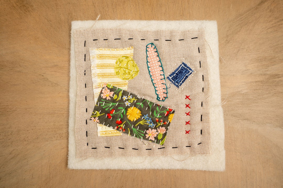 Slow Stitch Hand Stitched Art Gift Etsy
