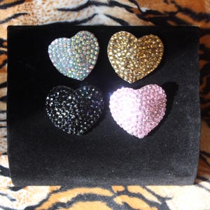 Heart Pasties all colors Gold Red silver Pink Black AB Pearl Fuschia etc pinup showgirl Burlesque Crystal Rhinestones