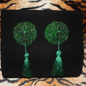 Burlesque custom tassel pasties crystal rhinestone  all colors choose your size small medium large tassels