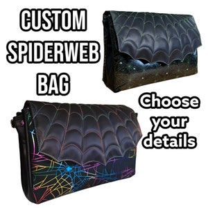 Spiderweb Bag- CUSTOM | Purse Crossbody Shoulder | Handcrafted USA |  Alt Alternative Goth Scene Metal Spooky Halloween