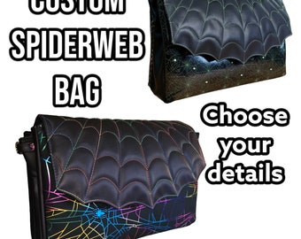 Spiderweb Bag- CUSTOM | Purse Crossbody Shoulder | Handcrafted USA |  Alt Alternative Goth Scene Metal Spooky Halloween