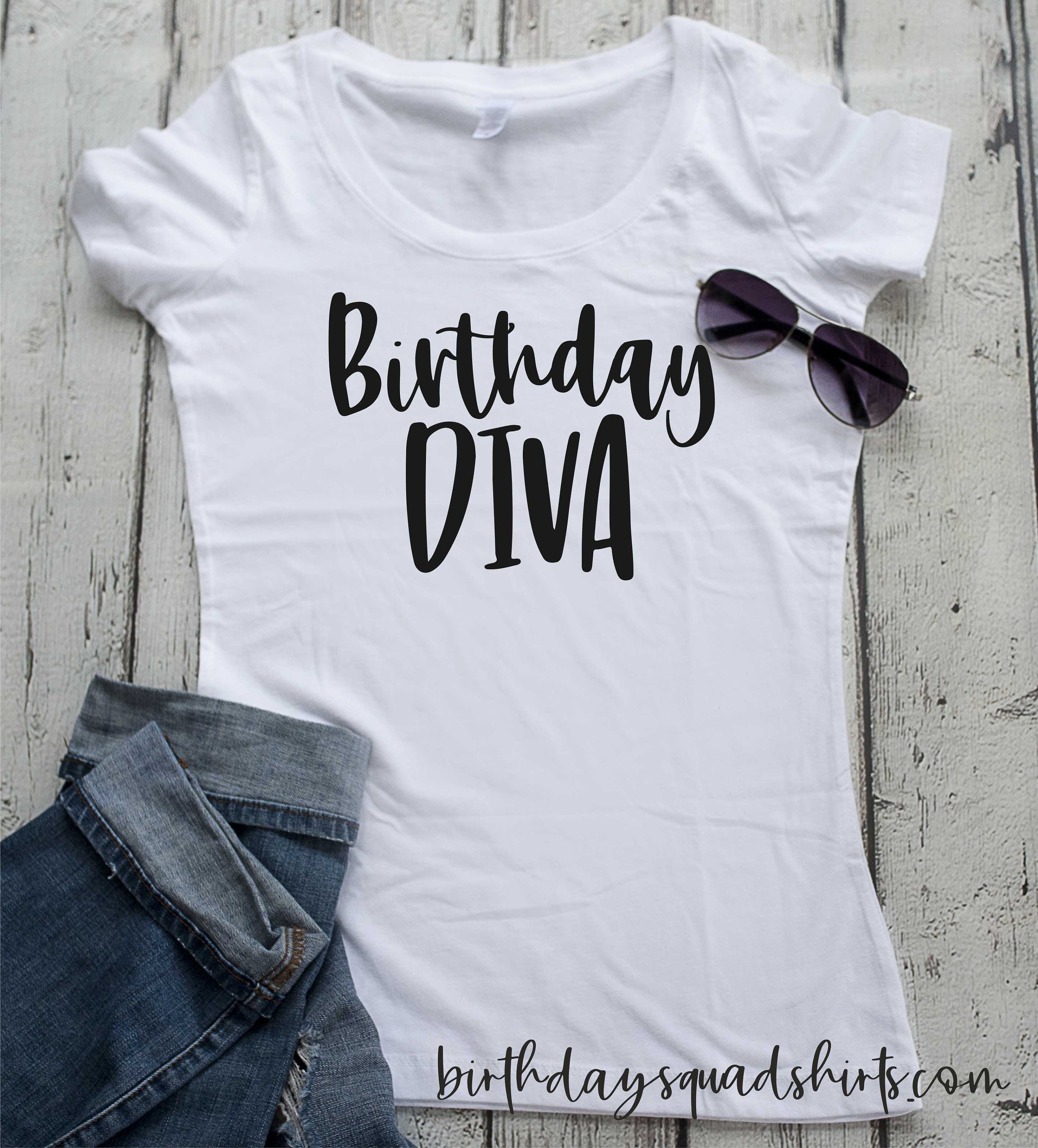 Birthday diva scoop neck shirt 
