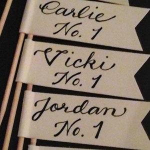Custom Calligraphy Flag Picks for Escort Cards Treat Labels - Etsy