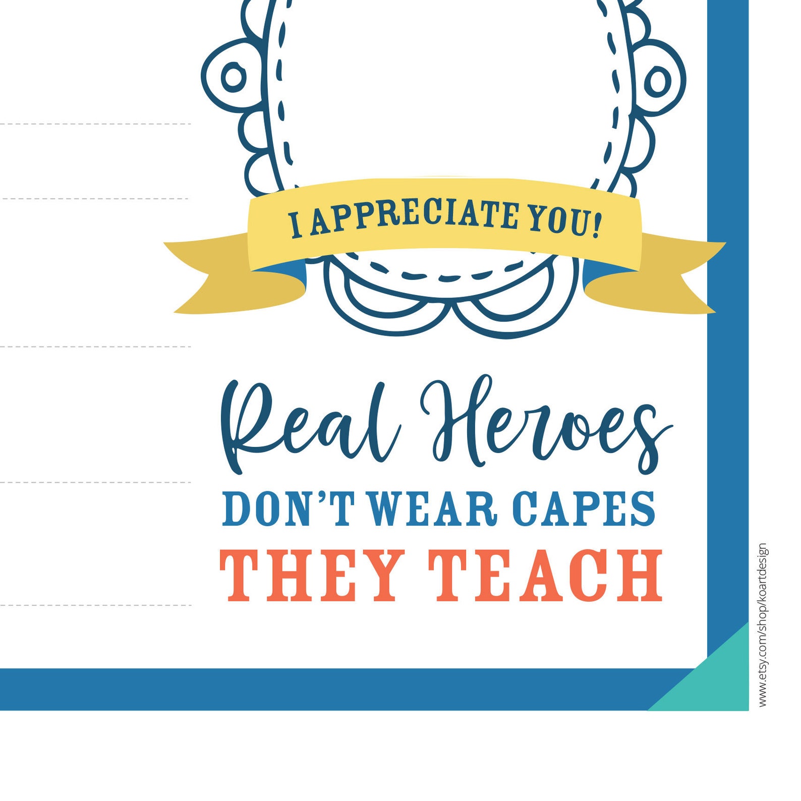 Teacher Appreciation Printable Personal & Thoughtful Gift for Etsy