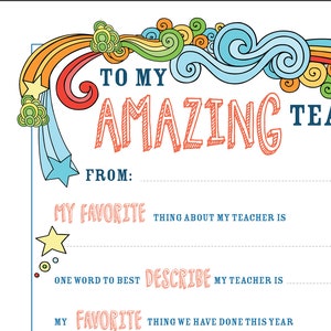 Teacher Appreciation Printable: Personal &amp; Thoughtful Gift for Teacher ...