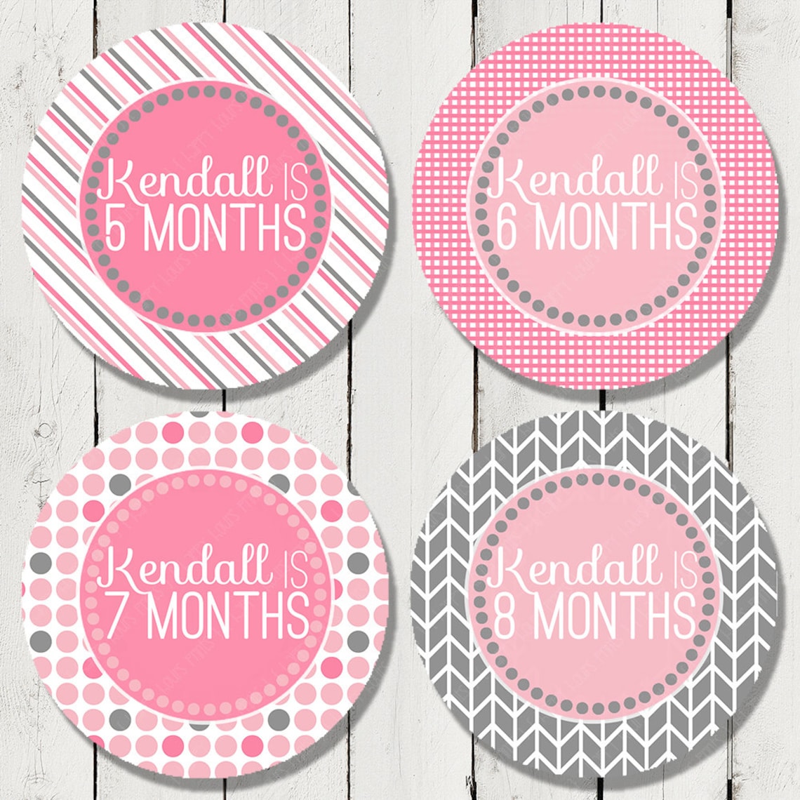 Personalized Monthly Milestone Stickers for Girls Monthly | Etsy