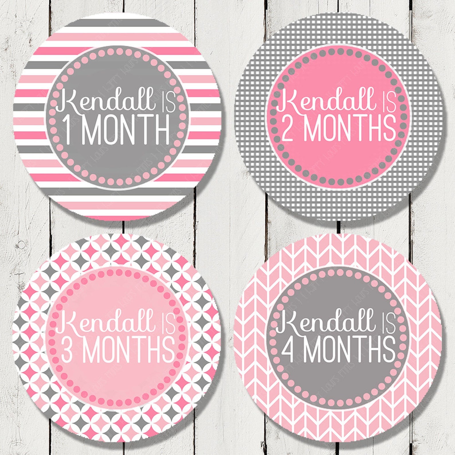 Personalized Monthly Milestone Stickers for Girls Monthly | Etsy