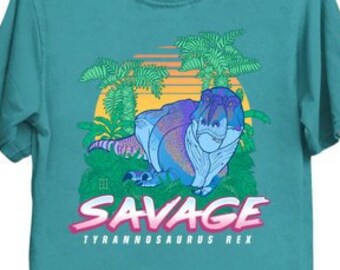 SAVAGE Tyrannosaurus Rex - Dino Shirt Dinosaur T-Rex Tyrannosaur Rex T-Shirt Vaporwave 80's retro jungle Tee