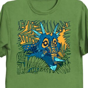 Styracosaurus Jungle Dino Shirt Dinosaur Triceratops Styracosaurus T-Shirt Science Tee Kiwi Green