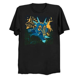 Styracosaurus Jungle Dino Shirt Dinosaur Triceratops Styracosaurus T-Shirt Science Tee Black