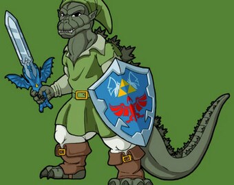Hero of Monsters - Godzilla Shirt Nintendo Legend of Zelda Kaiju Gojira Link T-Shirt Video Game Tee