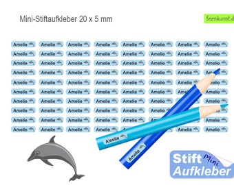 80 Mini Pen Stickers - dolphin