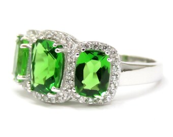 Green Helenite Ring Etsy